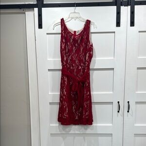 Elegant Red Lace Dress